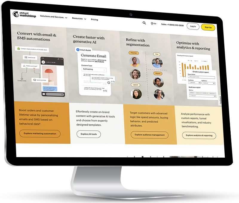 screen showing email marketing campaigns