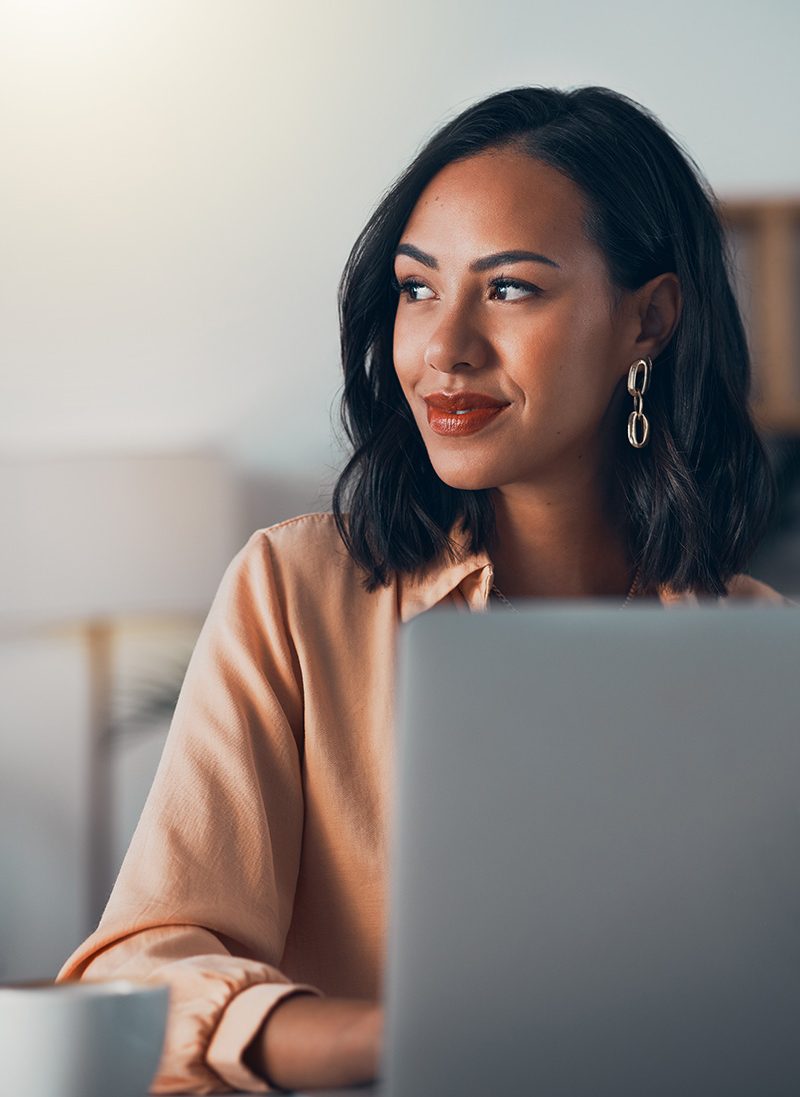 woman using a laptop