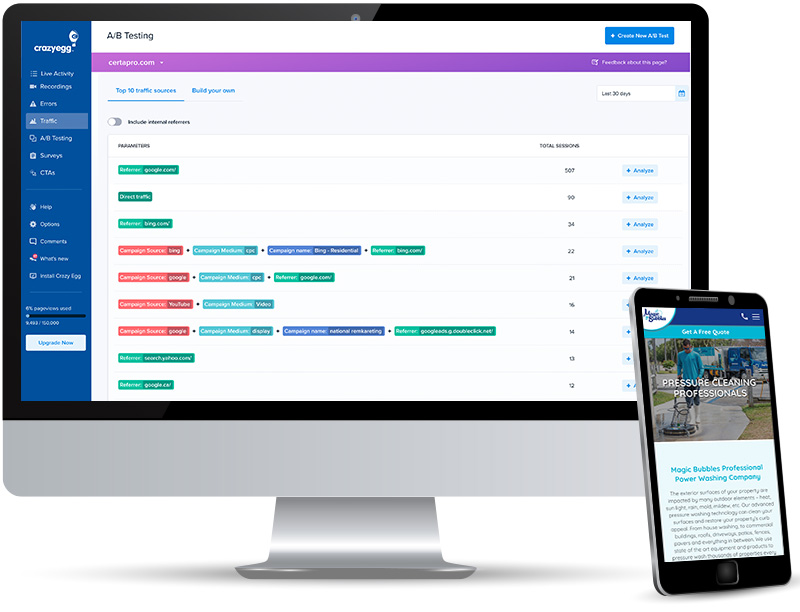 user experience and lead generation example
